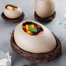 XICHAO Ostrich Egg-Shaped Ceramic Bowl