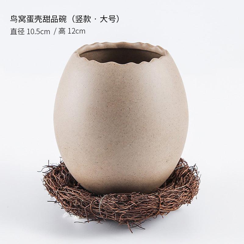 XICHAO Ostrich Egg-Shaped Ceramic Bowl