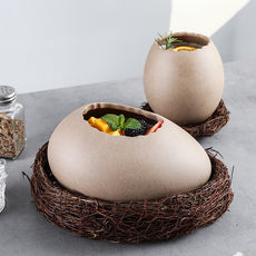 XICHAO Ostrich Egg-Shaped Ceramic Bowl