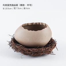 XICHAO Ostrich Egg-Shaped Ceramic Bowl