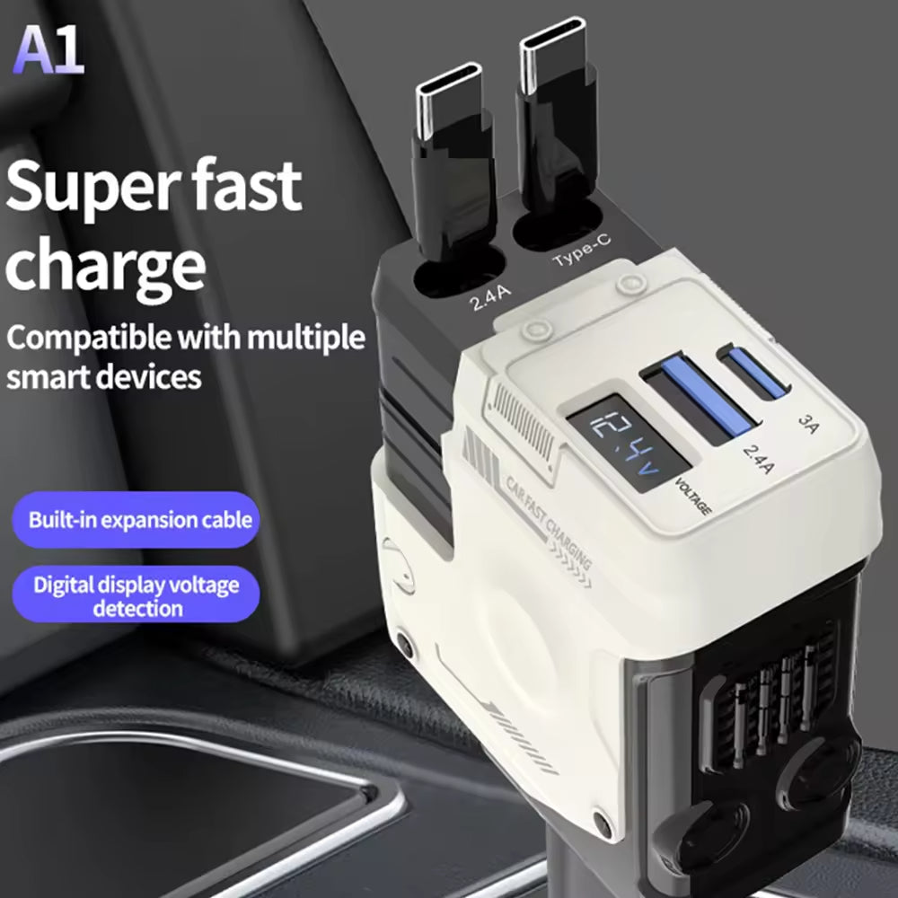 XICHAO 4 in 1 Mecha Wind Car Charger